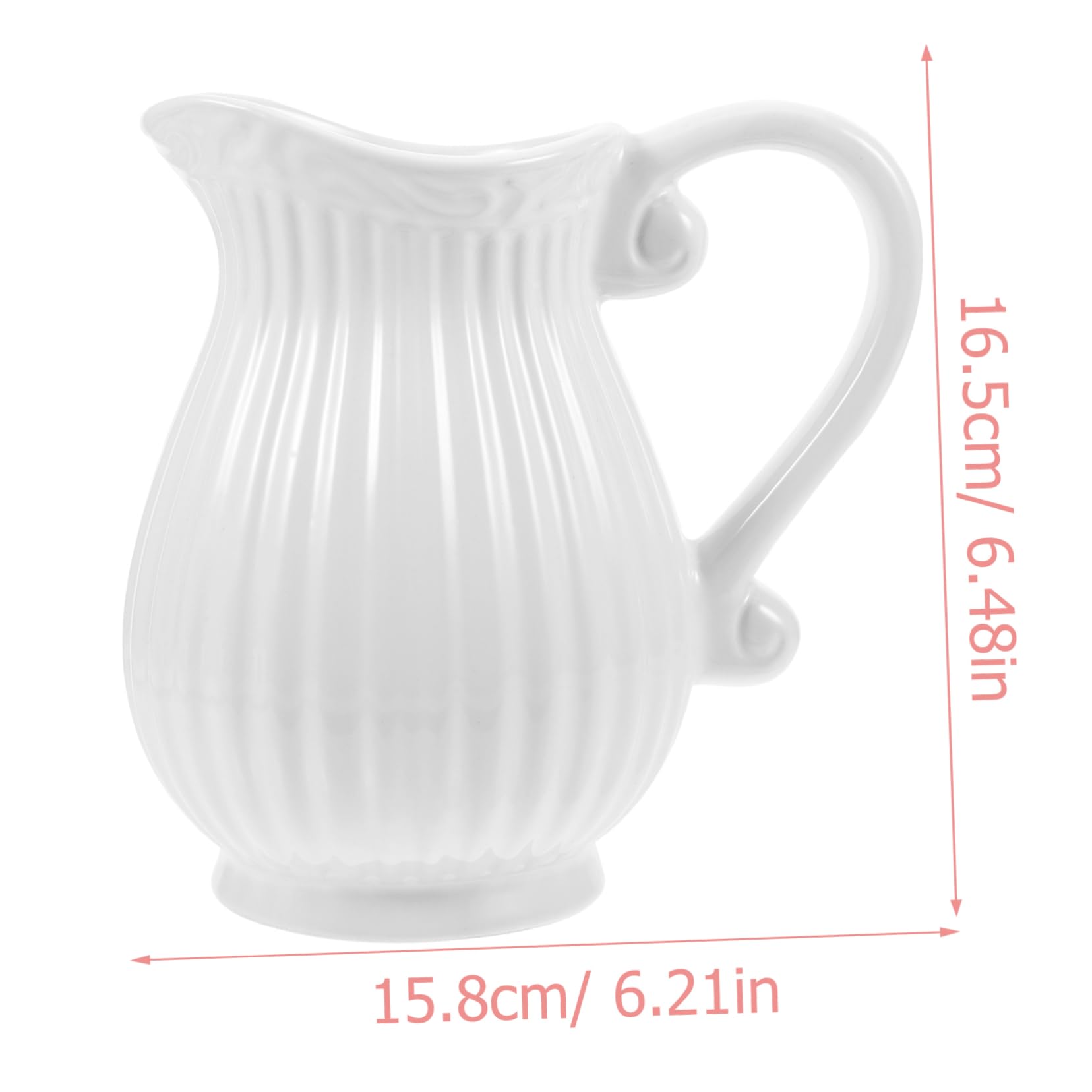 Vase Pichet en Céramique Blanche Style Ferme, Décoratif | Forme Pichet Européenne, pour Fleurs et Plantes Hydroponiques, Boutique de Fleur ou Maison