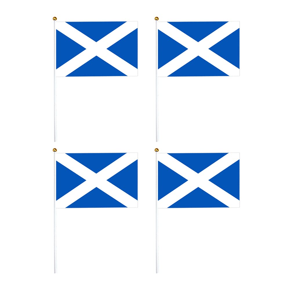 Scotland Stick Flags - 8.2 x 5.5 inch, Premium Polyester Fabric, Small Hand Waving Flag for Home, Office, Garden, Bar, Sports Clubs, Bunting Banner Festival Celebration Party Decor (10 Pcs)