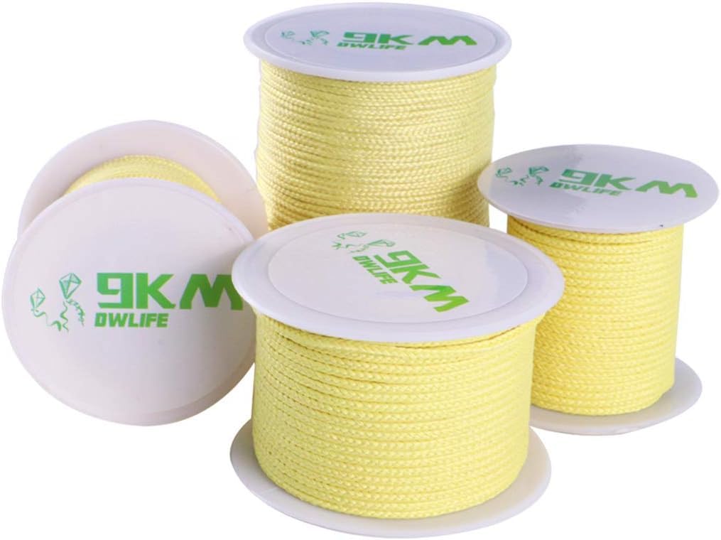 9KM DWLIFE 100% Kevlar Braided Line,Multipurpose Braided Cord Utility Rope Kite line/Camping Cordage/Fishing Tackle Assist/Model Rocket Heat and Cut Resistan