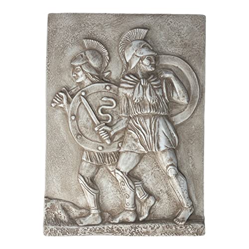 Ancient Greek Warriors Wall Tablet Bass Relief Terracotta Sculpture Home Decor