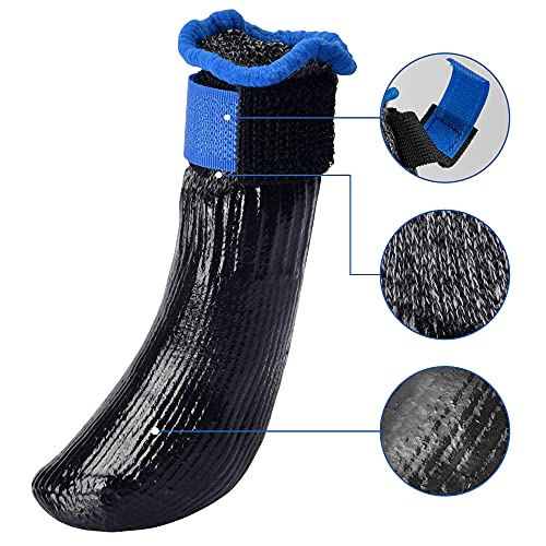 Inoveltyx Dog Shoes Boots Booties Paw Protector Waterproof Hot Pavement Rugged Anti Slip Rubber Sole With Adjustable Reflective Straps For Dog Indoor Outdoor(Suitable For Small Dog)(Small, Blue) #TOP3