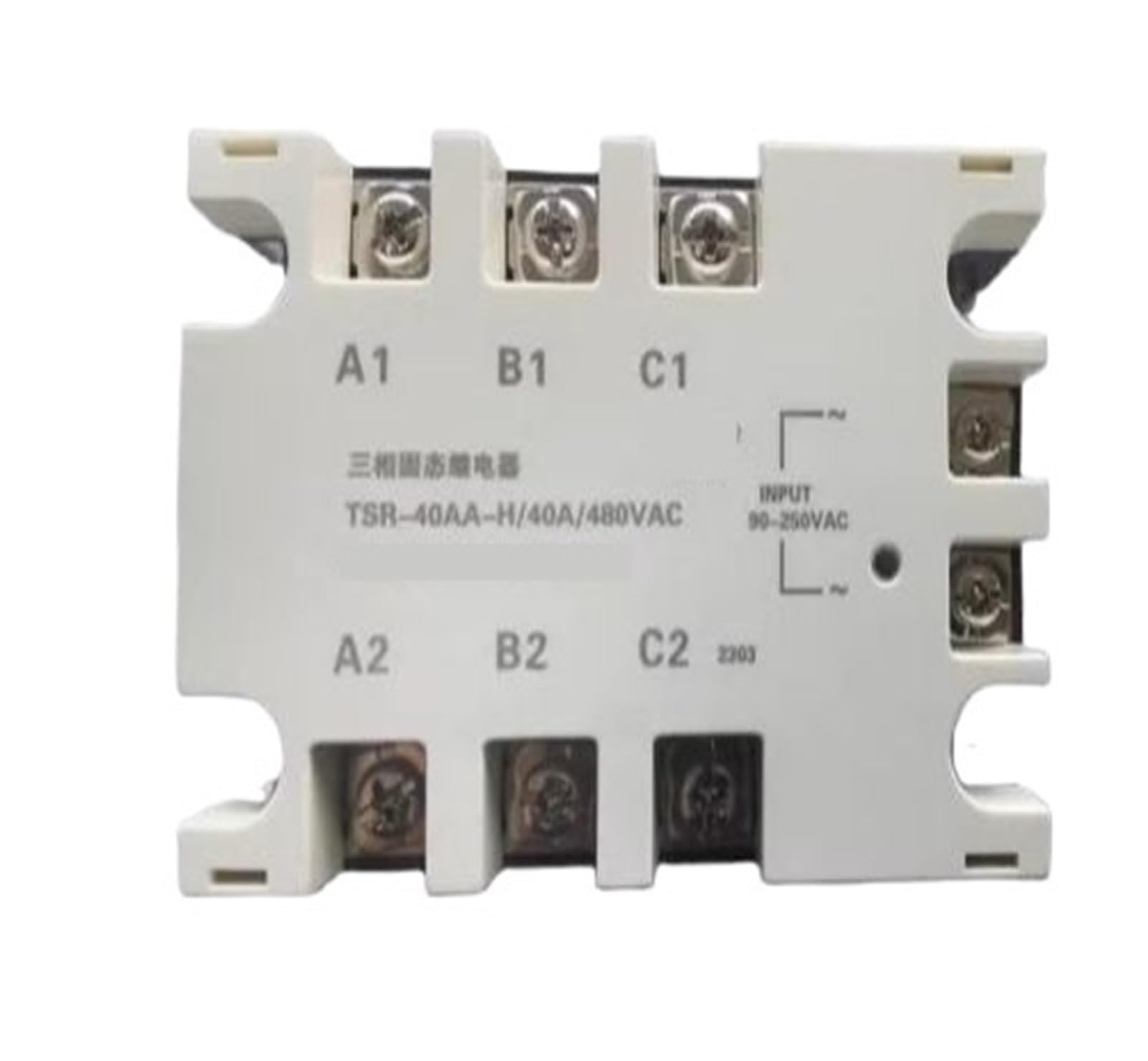 ZVQYSGIW TSR-40AA-H Three Phase AC Solid State Relay 40A, AC Controlled AC(TSR-15AA-H 15A)