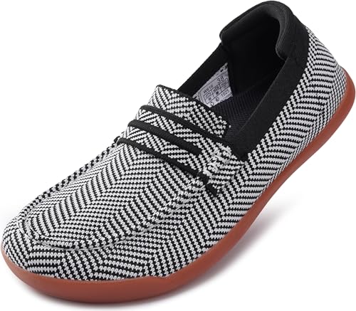Image of WHITIN Women's Slip On Penny Loafers Wide Width | Comfortable Knit Flat Shoes