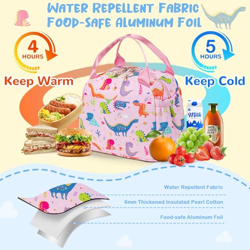 Image of CAMTOP Girls Lunch Box Kids Insulated Lunch Bag Kids Cute Lunchbox for Girls Loncheras Para Ninas