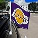 Rico Industries NBA Los Angeles Lakers - Purple Car Flag with included Pole, 16 x 19.5-