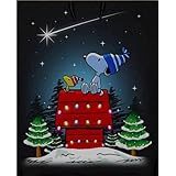 クリスマスに向けたスヌーピー-ダイヤモンドペインティング5Dセット手作り工芸品、ストレス解消ダイヤモンドアート家の装飾壁画、室内装飾、ダイヤモンドアート 30x40CM