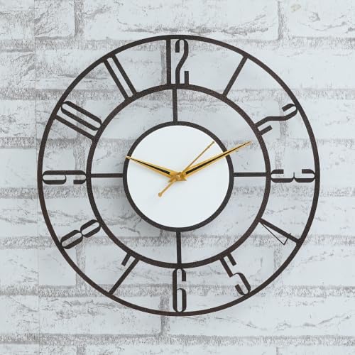 Image of Antique Metal Sweep and Silent Wall Clock for Home| Big Size Modern Decorative Wall Watch for Home Decor(English Number,18 INCH),Antiqe Copper