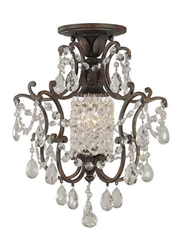 Feiss F1879/1Brb Maison De Ville Crystal Mini Chandelier Lighting, Bronze, 1-Light (11"Dia X 14"H) 100Watts #TOP3