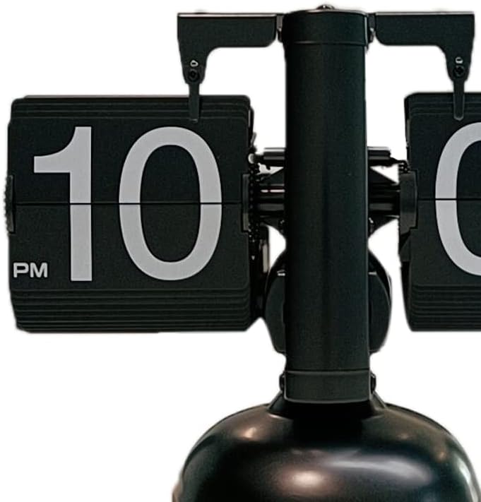 Alvinlite Flip Clock Wall Clock Table Clock Digital Display Flip Clock Modern Living Room and Office Decoration |Black| Digital Flip