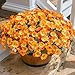 Daisy Artificial Flowers for Outdoors Decoration, 6 Bundles Fake Plants Flowers Bouquet Faux Flowers for Outdoor Planter Look Real UV Resistant Silk Flowers for Outside Front Door Porch Patio, Orange
