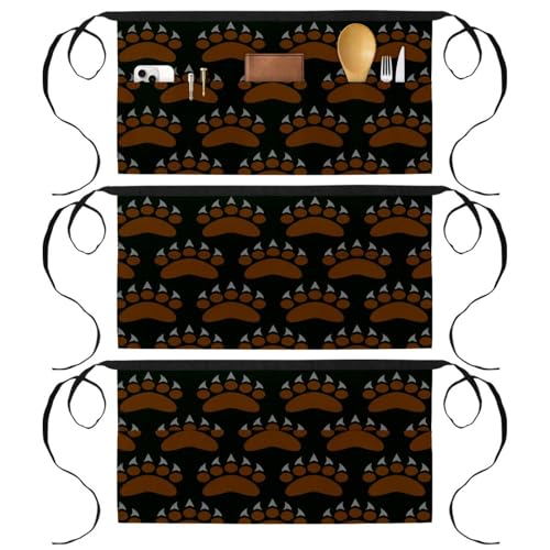 Tablier court de chef à 3 poches pour cuisine et bistrot