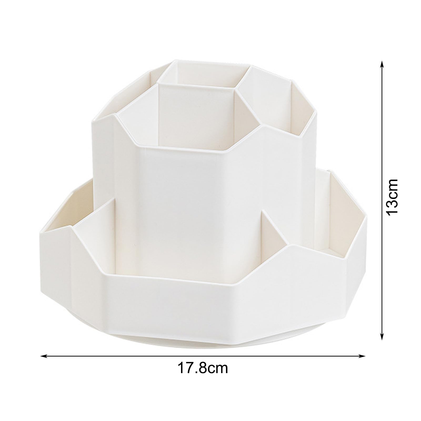 maxant Rotating Pen Holder, Stationery Supply Organiser, 360 Degree Rotating Pen Holder For Desk Tidy, 9 Compartments Pencil Pots, Desktop Storage Organizer for Home And Office Supplies (White) - Image 2