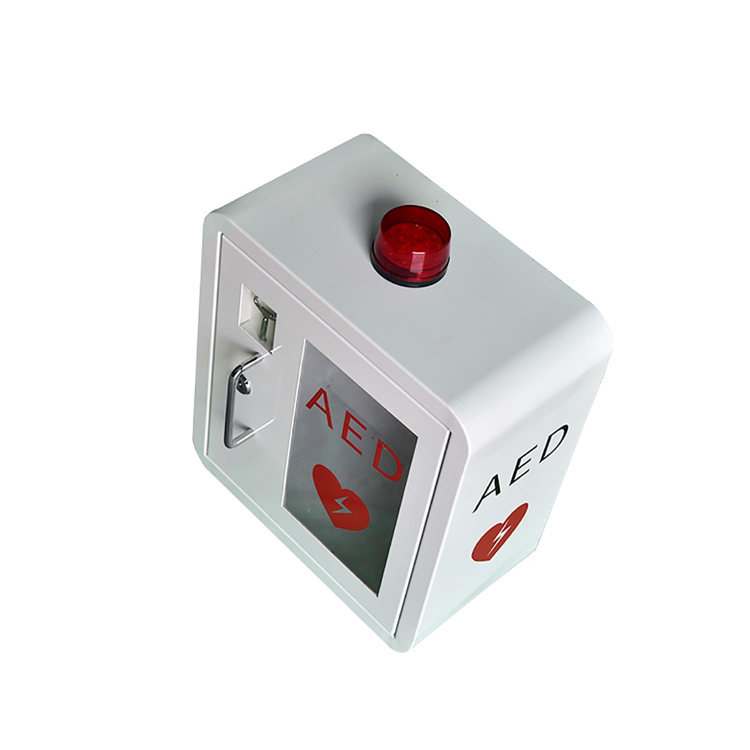 AED-Defibrillator-Aufbewahrungsschrank mit Schlüssel, wandmontierter Erste-Hilfe-Kasten aus Stahl für Zuhause, Pflege, Bus, öffentliche Orte – passend für die meisten AED-Modelle, Defibrillationsala