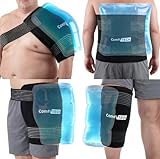 ComfiTECH Reusable Ice Pack, Soft Multipurpose Gel Cold Compress with 2 Adjustable Straps for Hands-Free Relief on Back, Shoulder, Knee, Hip, X-Large Oversized Wrap for Minor Aches & Pains, 12" x 15"