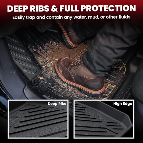 Image of LASFIT Floor Mats & Cargo Mat for Toyota Corolla 2020-2026(for Sedan), TPE All Weather Protection Rubber Car Liners Custom Fit for Corolla Accessories 1st & 2nd Row & Trunk Mats, Black