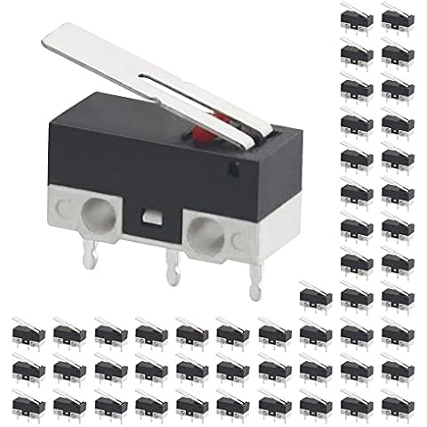 WMYCONGCONG 50 STÜCKE AC 2A 125V 3-poliger SPDT-Grenzwert-Mikroschalter mit langem Scharnierhebel für Arduino Cover