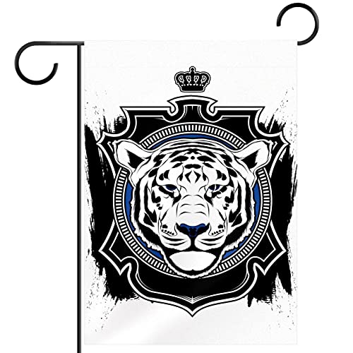 Drapeau de jardin King Tiger noir 30x45 cm en polyester double face