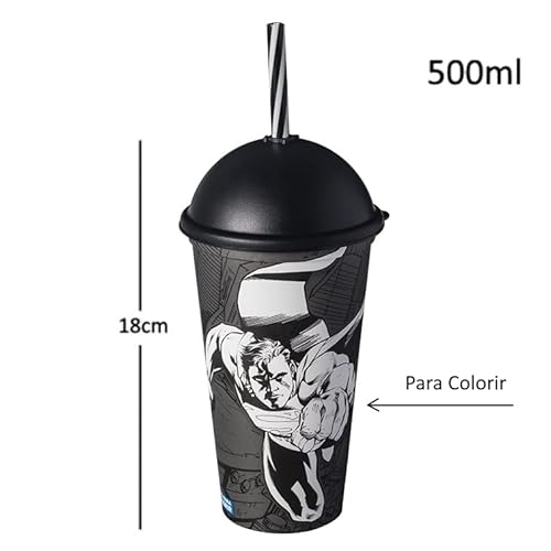 Kit 10 Copos do Super Homem para Festa Infantil Decoração Lembrancinha Aniversário Plasútil 500ml pa