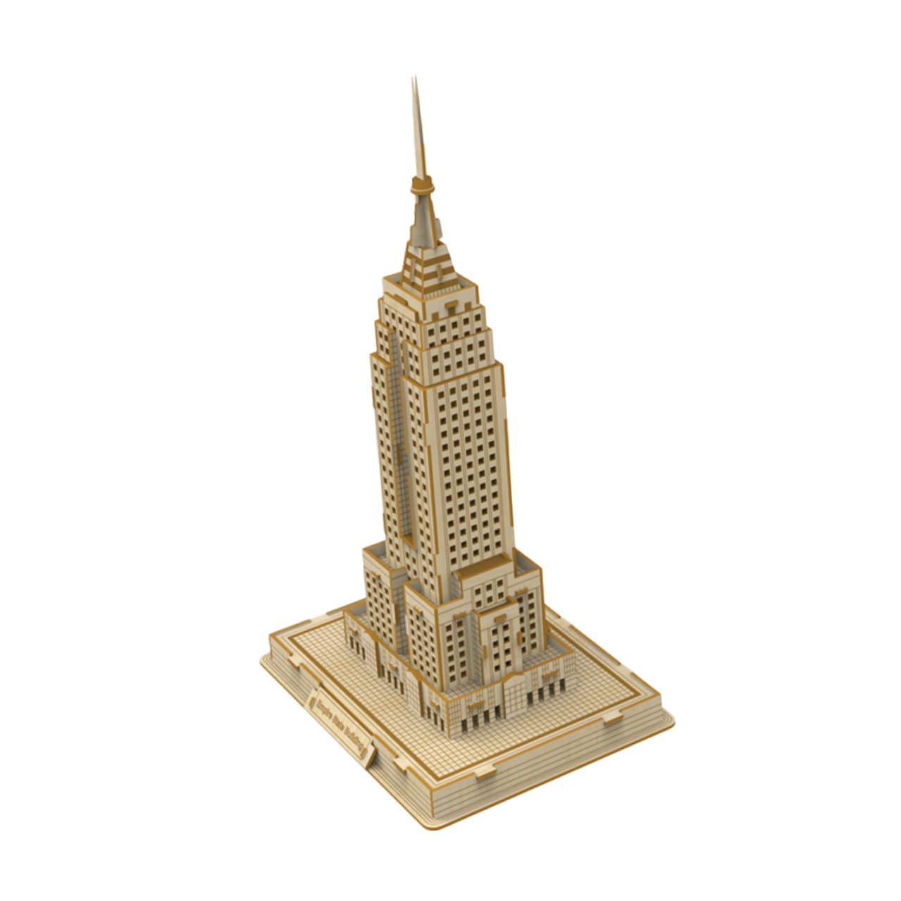 SOIMISS Puzzle 3D en Bois Soi-Même Gratte-Ciel Célèbre 1 Pièce Éducatif en Bois pour Adultes et Adolescents Décoration Architecturale Développement Motricité Fine