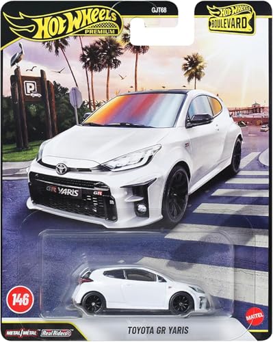Image of Hot Wheels JHW19 Boulevard Toyota GR Yaris Ride On Toy Mini Car Ages 3 and Up, White