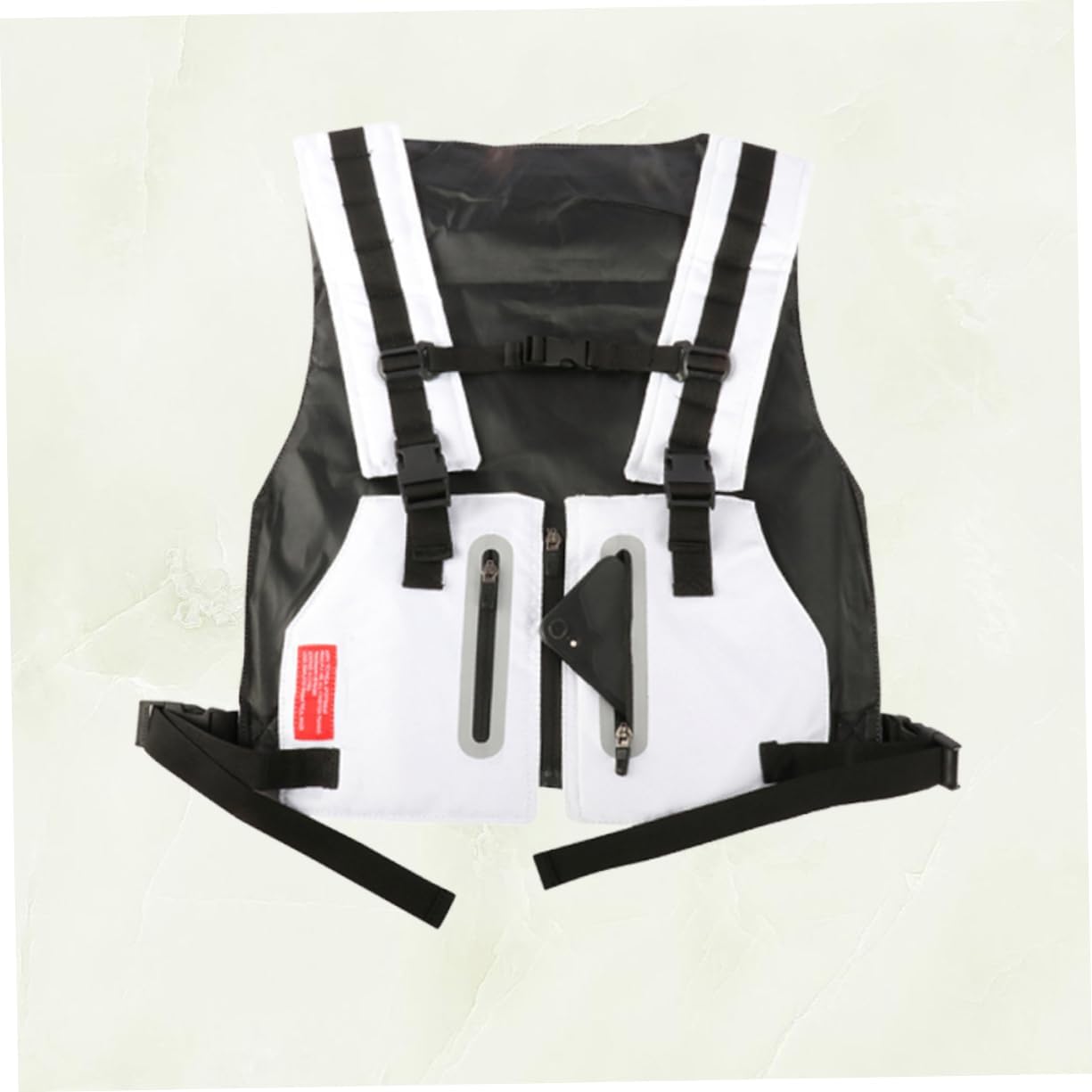 Highly Visible Reflective Outdoor Vest for Men Multi Pocket Running and Cycling for Safety Fire and Rescue Activities White