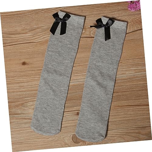 Bow Knee Socks Striped Stocking High Socks Over The Knee Sock Black2
