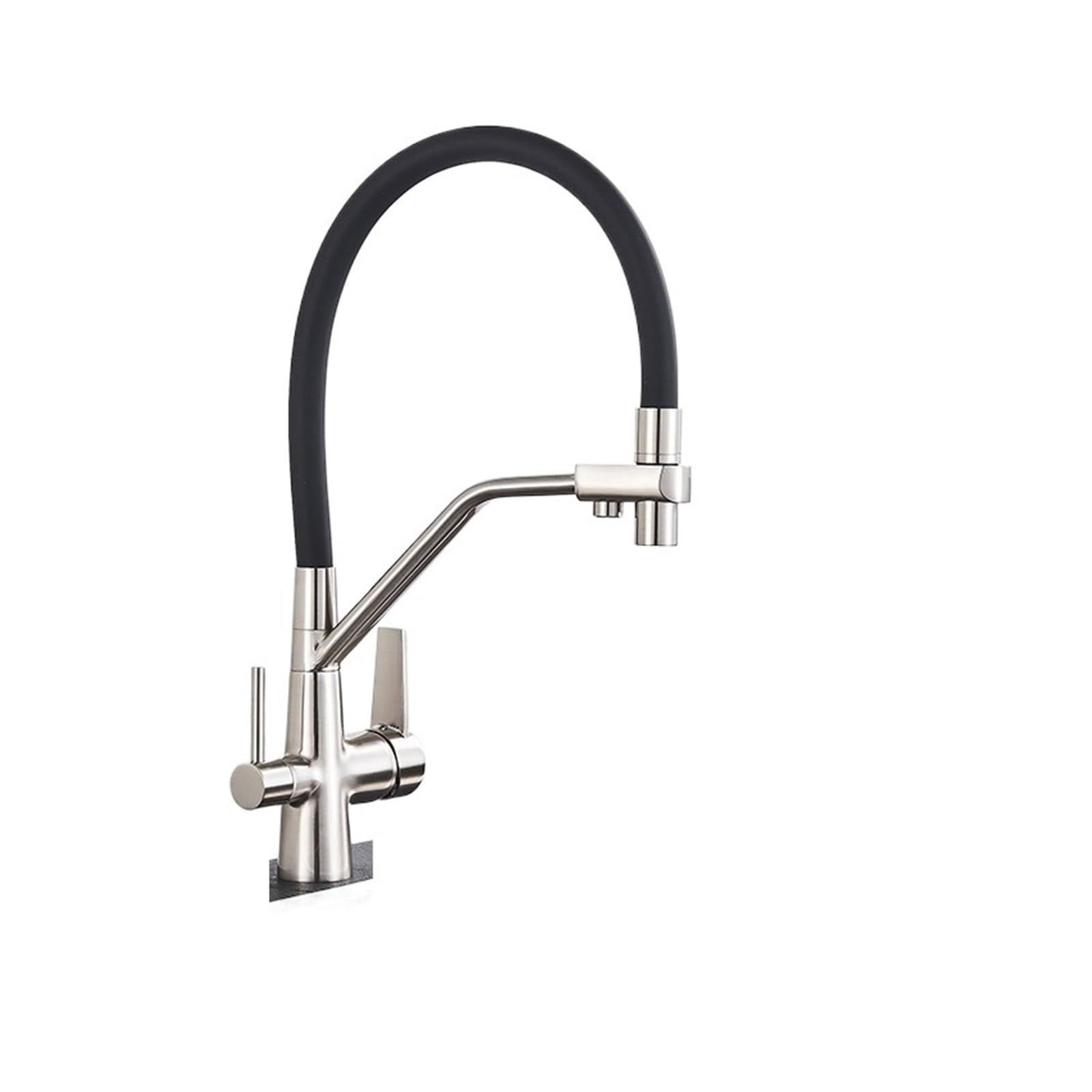 Yjyjy Nickle Brushed B Faucet Pull-Down Kitchen Sink Faucet Pure Water Filter Kitchen Faucet Double Handle Hot And Cold Mixer Crane Purification Faucet Tap