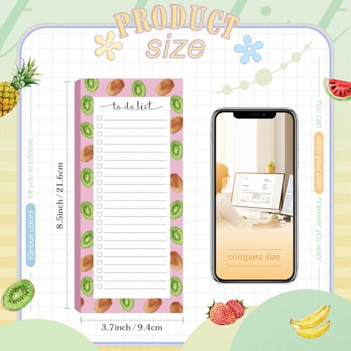 Image of Censen 10 Pack 500 Sheets to Do List Notes Daily Checklist Notepad with 50 Sheets Undated Memo Pad Color Block Shopping List Weekly Plan Notepad Organizer Planners(Colorful,Fruit)