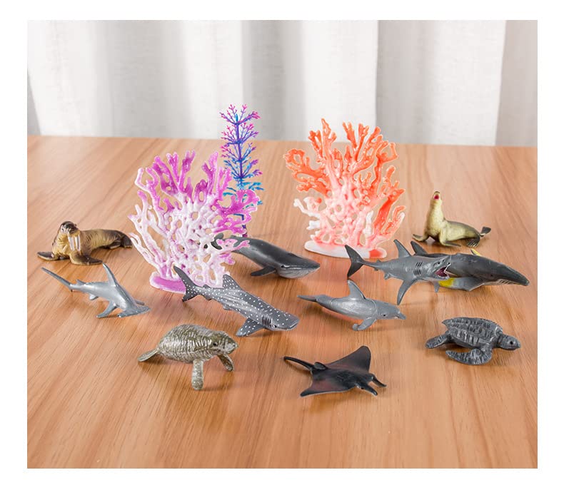 12 stücke Mini Dinosaurier Waldtier Spielzeug, Bauernhof Tiere Spielzeug Tierfiguren Set, Meerestiere Figuren für Jungen… – Bild 8