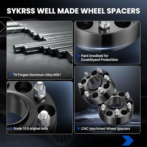 Image of 2 Inch 6x139.7 Wheel Spacers Compatible with Chevy Silverado 1500 Avalanche Suburban Tahoe | 78.1mm Bore & 6 Lug Forged 6x5.5 Adapters M14x1.5 Compatible with GMC Sierra 1500 Yukon | 4PCS