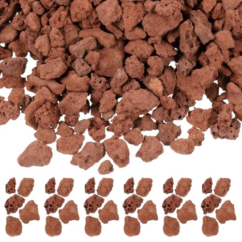 SHINEOFI Pierre Volcanique Rouge Décorative Naturelle 3-6 Mm, Galets pour Aquarium et Mini Jardin, 60 G, Décoration Micropaysagère pour Aquarium et Pots de Fleurs