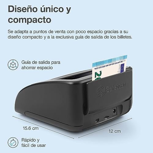 Safescan 155-S Automatic Counterfeit Banknote Detector Checks Banknotes in Four Positions with 100% Accuracy for Multiple Currencies, 112-0668