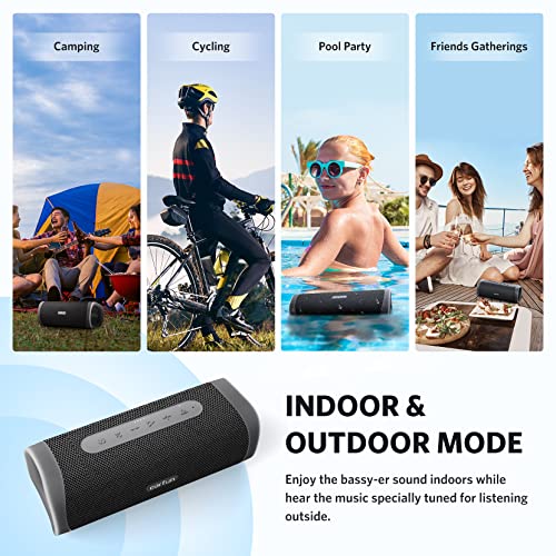 Image of EarFun Bluetooth Speaker, UBOOM L Portable Speaker 28W Loud Stereo Sound, Rich Bass, IP67 Waterproof & Dustproof, Dual Pairing, Built-in Mic, Low Latency, Wireless Speaker for Party, Dark Brown