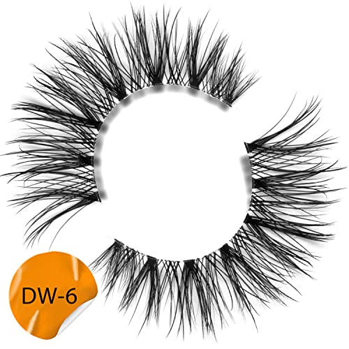 False Eyelashes Wispy Natural Look Lashes 5 Pairs Soft Faux Mink Lashes 3D 6D Volume Fluffy Frihappy Fake Eyelashes Packs Dw6 #TOP1
