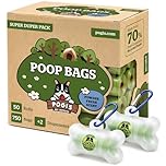 Pogi’s Dog Poo Bags – 750 Bags (50 Rolls) with 2 Dispensers – Biodegradable, Leak-Proof, Extra Strong