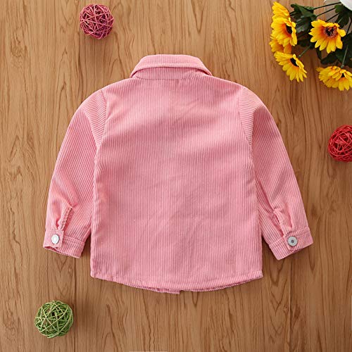 One Opening 1-6T Toddler Boy Girl Corduroy Jacket Coat Button Down Outwear Shirts Cool Cardigan Blouses Coat Outfits Kids Clothes (Pink, 3T-4T) #TOP1
