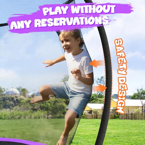 Image of JELENS Trampoline 8FT 10FT 12FT 14FT 15FT 16FT, Recreational Trampolines with Enclosure Net, Outdoor Anti-Rust Trampolines for Kids and Adults, ASTM Approved