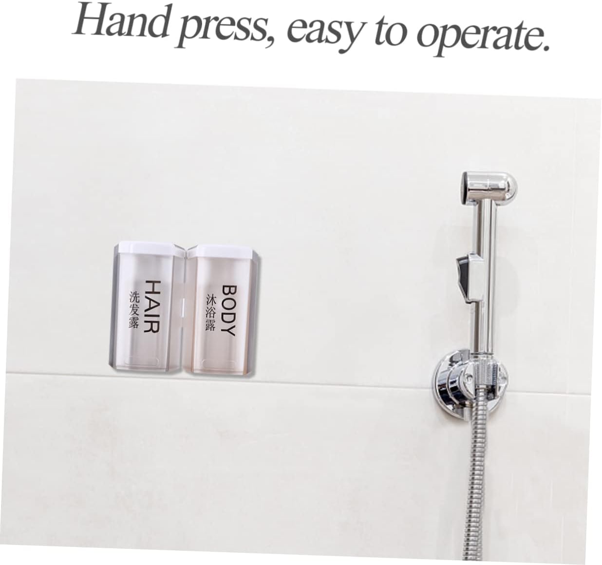 Manual Soap Dispenser Wall Mount Liquid Soap Container Refillable for Shower Hotel Bathroom Easy Install