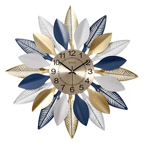 ZYHSIJOBAS Reloj de pared de mediados de siglo, grande, de metal, moderno, silencioso, funciona con pilas, reloj de pared decorativo para sala de estar y dormitorio, reloj de pared digital