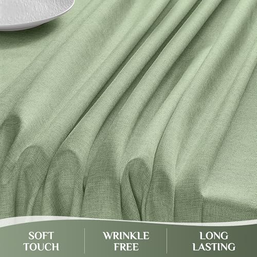 Softalker Sage Green Table Cloth Rectangular 140x200cm Faux Linen Tablecloths Water Resistant Dining Table Cover Washable for Easter Spring Outdoor Party Birthday Coffee Tabletop Decoration,78x55 inch - Image 6