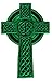 Celtic Cross Iron-On Patch Green Embroidered Relgious Gaelic Irish Crucifix Goth