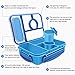 Amathley Bento Box Adult Lunch Box Kids,Lunch Containers for Adults/Kids/Toddler,5 Compartments Bento Lunch Box with Sauce Vontainers,Microwave & Dishwasher & Freezer Safe,BPA-Free(Blue)