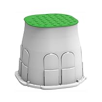 Arnocanali PB2020V Drain Box – Pozzetto con coperchio carrabile e viti in acciaio inox, Grigio, Verde prato, Base 20×20 cm