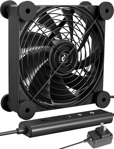 upHere 120mm DC Fan High Performance Silent Fan with 5 Adjustable Wind speeds for Computer / PS4 / TV Box/AV Cabinet U3DC1
