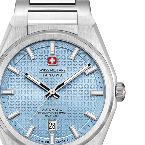 Image of Swiss Military Hanowa Avalanche ICON Blue Round Dial Swiss Made Automatic Watch for Men | SMWGL0006904