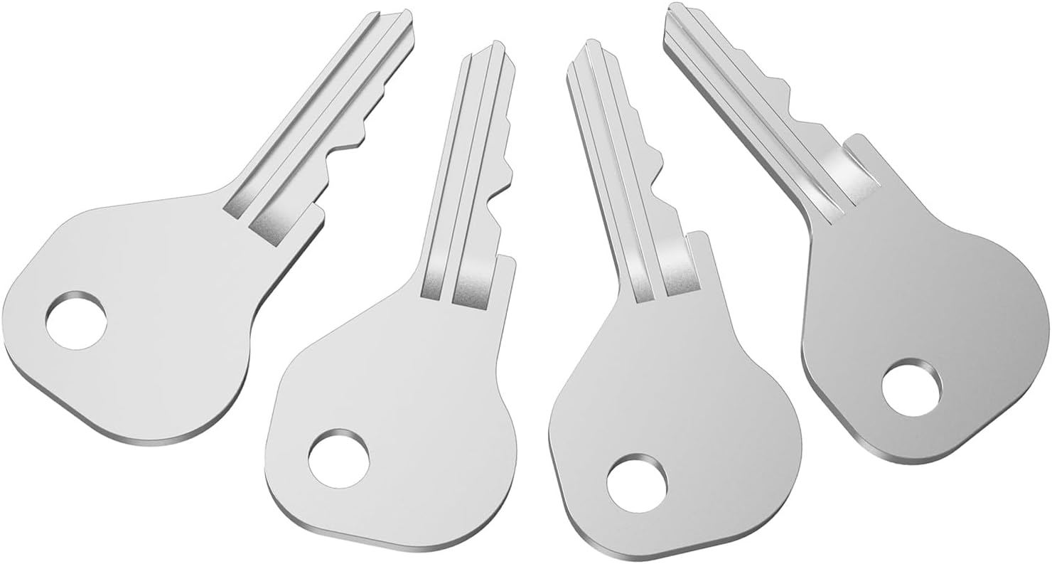 Magna Latch Replacement Keys, 4 Pack 62462 Keys - Compatible with D&D MagnaLatch Series 2 (Old Style, Downward-Facing Keyhole) & LokkLatch - for Yard, Garden & Pool Gate Safety Latches