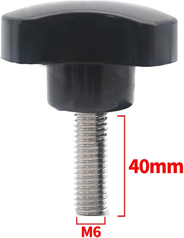 Star Knobs M6 x 40mm Triangle Head Screw Clamping Nuts Knob Grips Female Thread Bakelite Handle Black, Length 40mm - Image 4