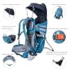 Baby Backpack Carrier, Toddler Hiking Backpack Carrier with Sunshade, Blue | Lightweight baby hiking backpack carrier with breathable padded support, adjustable fit, large storage for travel camping #2