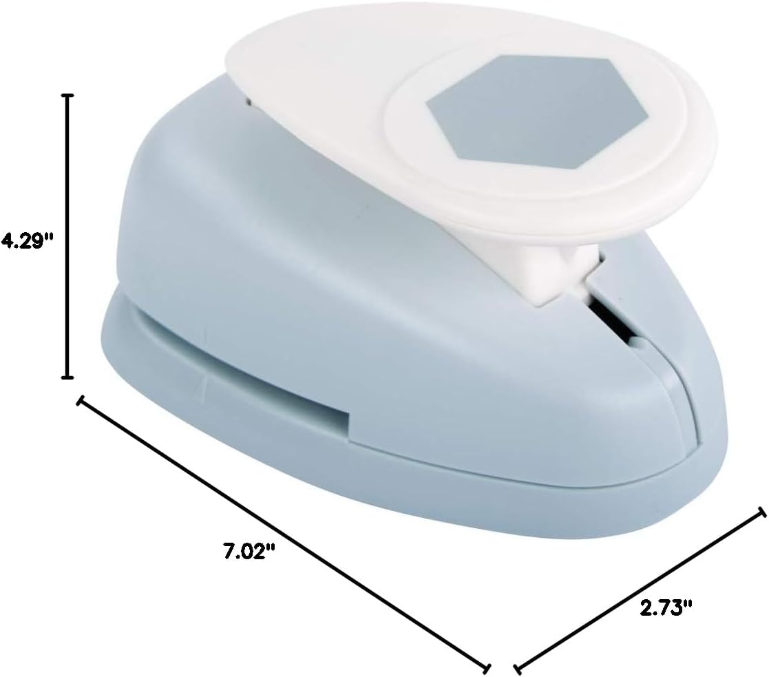 Rayher Motif-Puncher: Hexagon, 5.08cm ø, (2"), tab-Blister 1pc, 5.08 cm ø, Assorted