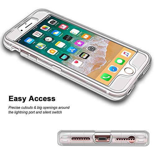 Anuck Case For Iphone 8 Plus Case, For Iphone 7 Plus Case 5.5 Inch, Crystal Clear 3 In 1 Heavy Duty Defender Shockproof Full-Body Protective Case Hard Pc Shell & Soft Tpu Bumper Cover - Clear #TOP4